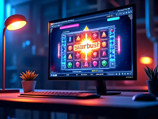 Starburst pokie artwork at Methspin Casino